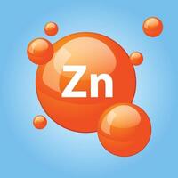 Zinc icon structure chemical element round shape circle light orange vector
