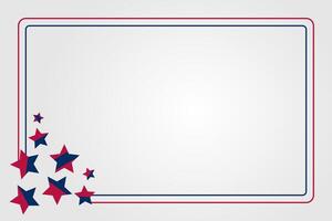 American holiday background in blue, white, red with star icons. Free copyspace area design vector