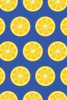 blue lemon slice pattern background vector