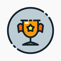 Award Trophy Icon in flat outline style. Perfect for apps, websites, UI UX, presentations, or infographics. Editable illustration file with clean design and modern design. vector