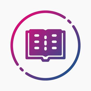 abierto libro icono en degradado estilo. Perfecto para aplicaciones, sitios web, ui ux, presentaciones, o infografía. editable ilustración archivo con limpiar diseño y moderno diseño. vector