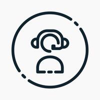 call center Icon in line style. Perfect for apps, websites, UI UX, presentations, or infographics. Editable illustration file with clean design and modern design. vector