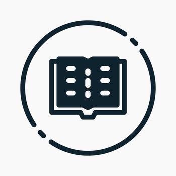 abierto libro icono en glifo estilo. Perfecto para aplicaciones, sitios web, ui ux, presentaciones, o infografía. editable ilustración archivo con limpiar diseño y moderno diseño. vector