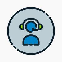 call center Icon in flat outline style. Perfect for apps, websites, UI UX, presentations, or infographics. Editable illustration file with clean design and modern design. vector