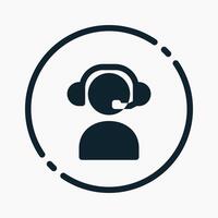 call center Icon in glyph style. Perfect for apps, websites, UI UX, presentations, or infographics. Editable illustration file with clean design and modern design. vector