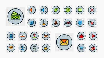 Collection of illustrative icons for design vector