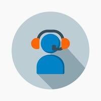 call center Icon in flat style. Perfect for apps, websites, UI UX, presentations, or infographics. Editable illustration file with clean design and modern design. vector