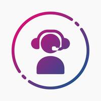call center Icon in gradient style. Perfect for apps, websites, UI UX, presentations, or infographics. Editable illustration file with clean design and modern design. vector