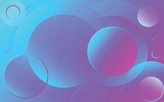 Futuristic Gradient Abstract Background with Glowing Circles and Lines, Neon Blue and Pink. Illustration 10 eps. vector