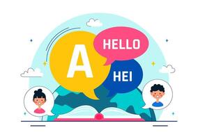 Concept of International Communication with Hello in Various Languages for Language Day Celebration vector