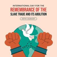 Commemorative Social Media for Slave Trade Abolition Day with Flat Style Hand Drawn Illustration vector
