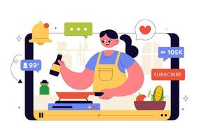 Chef cooking in a home kitchen vector