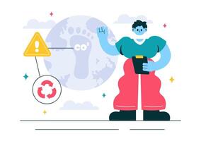 Carbon Dioxide or CO2 Illustration Emphasizing the Importance of Saving Planet Earth from Climate Change in a Flat Style Cartoon Background vector