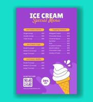 Colorful Ice Cream for Social Media Menu with Flat Design Elements vector