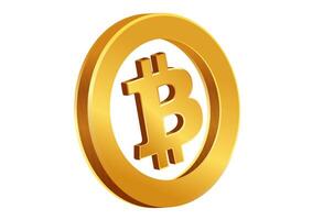 A striking 3D representation of a Bitcoin coin encircled by a golden frame to emphasize its value in the digital currency market vector