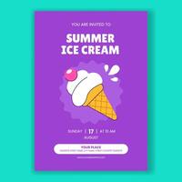 Ice Cream Promo Social Media Invitation Graphic with Flat Cartoon Background Design vector