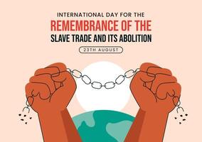 August 23 International Day Honoring the Abolition of Slave Trade with Hand Drawn Cartoon Background vector
