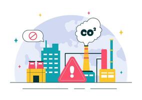 Climate Crisis and Carbon Footprint Design Showing Earth in Danger vector