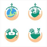 Underwater Ecosystem Protection icon vector