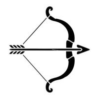 Archer In Action With Bow Fully Drawn vector