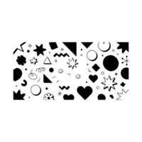 A black and white image of various shapes and shapes vector