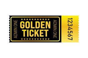 Golden Ticket for VIP Event vector