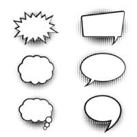 Set of comic bubble speech clouds vector