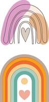 Boho Rainbows and Hearts vector