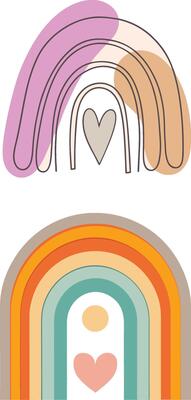 Boho Rainbows and Hearts