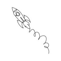 Simple line art of product launch and project planning icon isolated on white for startup or marketing vector