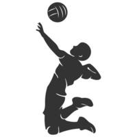Dynamic Silhouette of a Volleyball Player in Motion Capturing Energy and Athletic Performance vector