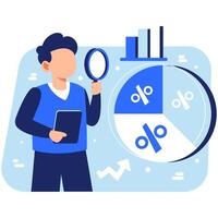 Professional Analyzing Business Data with Charts and Reports for Strategic Insights and Performance Review vector