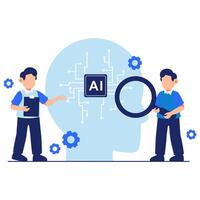 Exploring AI Concepts with Creative Analysis and Insightful Interaction Between Professionals vector
