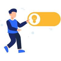 Igniting Creativity Through a Light Bulb Icon Showing a Person Activating a Bright Idea to Represent Innovation and Imagination vector