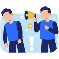 Expressive characters depicting self criticism and inner motivation through blue toned visuals and symbolic interaction vector