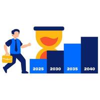 Dynamic business growth timeline focusing on future goals progress and success with clear planning and strategic vision vector