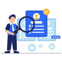 Professional Recruitment Process Showcasing Candidate Evaluation with Modern Business Approach vector
