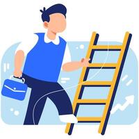 Ambitious Professional Climbing the Career Ladder to Achieve Growth, Opportunity, and Long-Term Success in a Competitive Work Environment vector