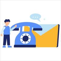 Creative Business Communication Concept Featuring a Phone and Message Icon for Connecting with Clients and Enhancing Professional Outreach Strategies vector