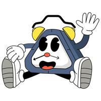 Cheerful Cartoon Alarm Clock Character Giving a Friendly Wave with Joyful Energy vector