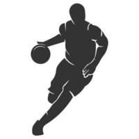 Silhouette of a Basketball Player in Motion Capturing Energy, Focus, and Athletic Performance vector