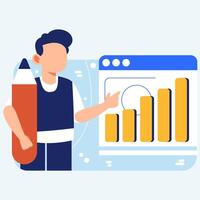 Market Research and Data Analysis Presentation with Charts, Graphs, and Insightful Business Visualization vector