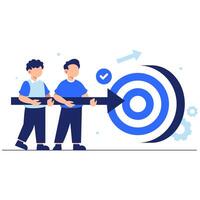 Collaborative Goal Setting by Young Professionals Targeting Success in a Clean Modern Design vector
