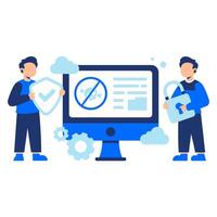 Protecting Computers from Digital Threats with Secure Antivirus in a Modern Tech Setup vector
