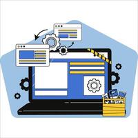 Web Maintenance Website Optimization Concept with Tools and Gears vector