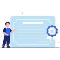 Educational Certificate Design with Blue Ribbon for Celebrating Academic Achievement and Formal Recognition vector