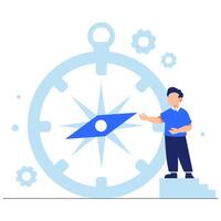 Modern Compass Illustration Representing Direction, Strategy, and Path Toward Success vector