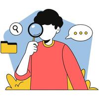 Search Concept Curious Person Looking for Information vector