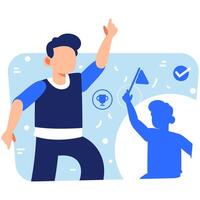 Celebrating a Team Achievement with Joyful Gestures Representing Unity Motivation and Symbols of Shared Success vector