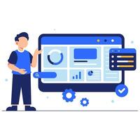 Engaging Dashboard Interface with Analytics and User Interaction vector